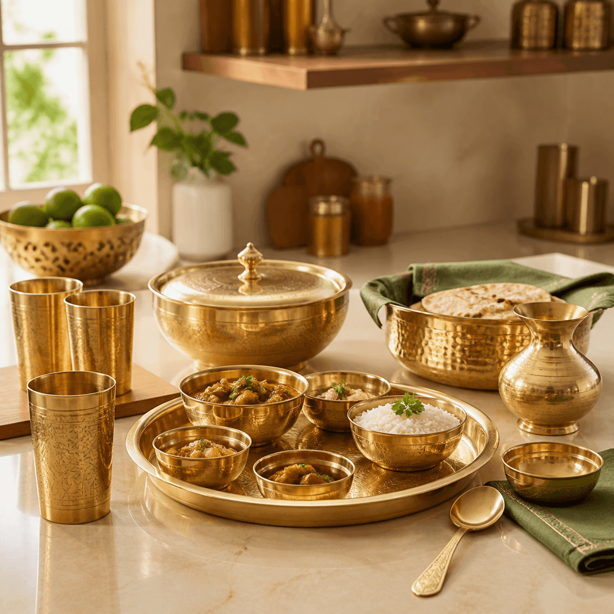 brass vs stainless steel:which utensils suit traditional indian dining?
