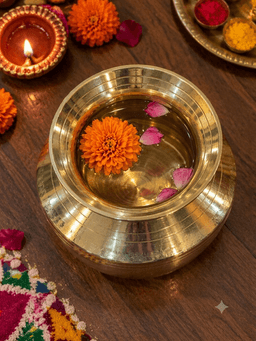Brass Square Shape Lota / Kalash – Traditional Pooja Kalash