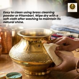 Brassify Pure Brass Pooja Lota (Kalash) | 100% Handmade Brass Kalash for Pooja, Temple & Home Decor
