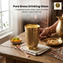 Brassify Pure Brass Drinking Glass | 100% Handmade Brass Water Glass for Daily Use, Ayurveda & Pooja