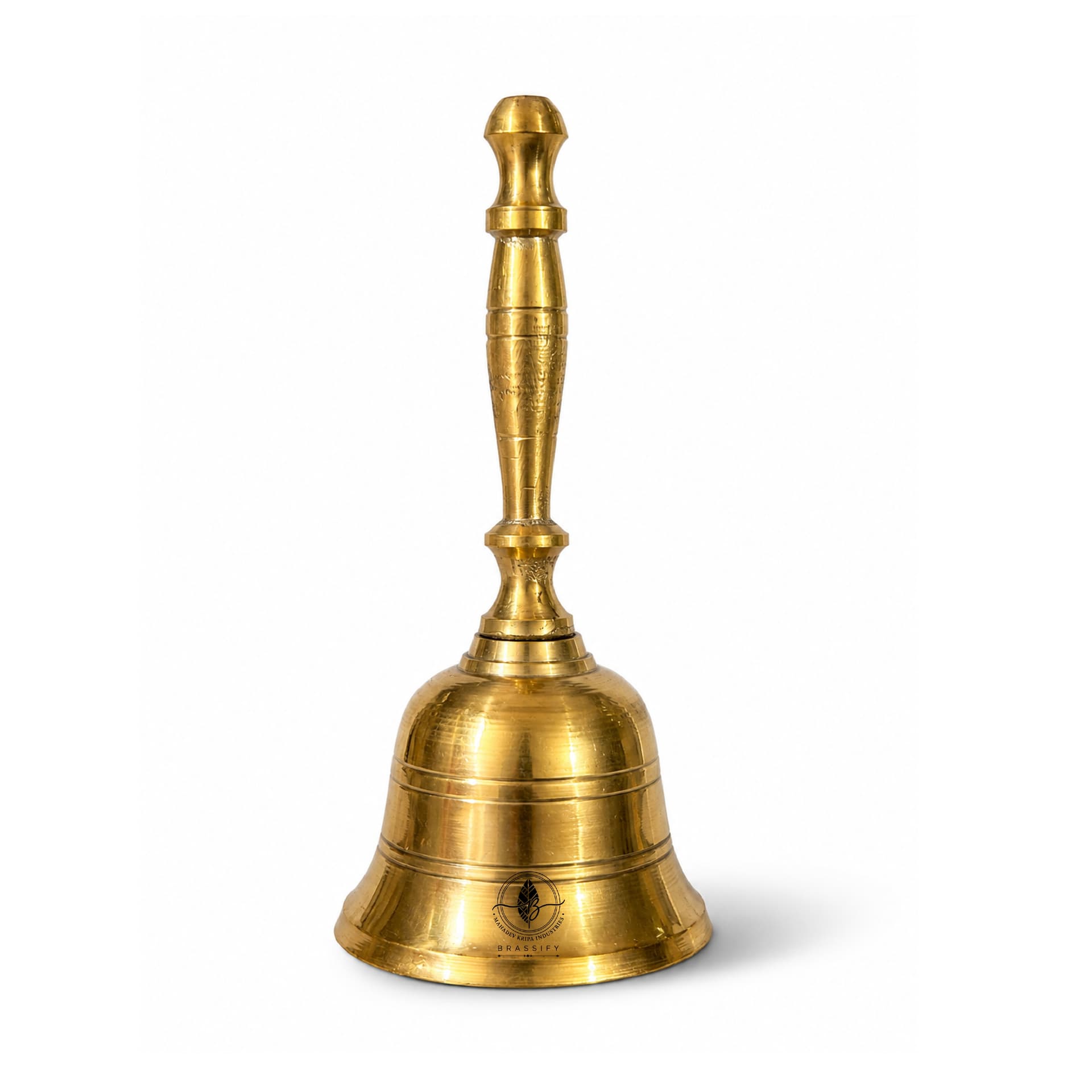 Brassify Pure Brass Hand Bell | Traditional Pooja Bell for Temple, Aarti & Home Mandir