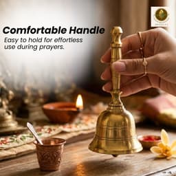 Brassify Pure Brass Hand Bell | Traditional Pooja Bell for Temple, Aarti & Home Mandir