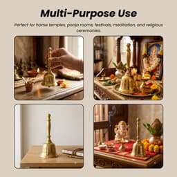 Brassify Pure Brass Hand Bell | Traditional Pooja Bell for Temple, Aarti & Home Mandir