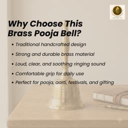 Brassify Pure Brass Hand Bell | Traditional Pooja Bell for Temple, Aarti & Home Mandir