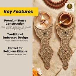 Brassify Pure Brass Kapoor Dani with Handle | Traditional Brass Camphor Aarti Holder for Pooja & Home Temple