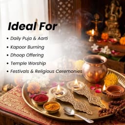 Brassify Pure Brass Kapoor Dani with Handle | Traditional Brass Camphor Aarti Holder for Pooja & Home Temple