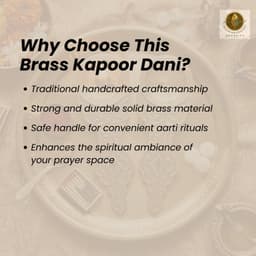 Brassify Pure Brass Kapoor Dani with Handle | Traditional Brass Camphor Aarti Holder for Pooja & Home Temple