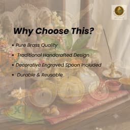 Brassify Premium Brass Pooja Essentials Set | Brass Bell, Pooja Lota with Spoon & Chokhre