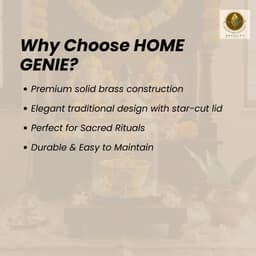 Brassify Home Genie Brass Akhand Jyot with Glass Cover & Dome Lid | Pure Brass Oil Diya for Mandir, Pooja & Aarti