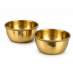 Brassify Pure Brass Pooja Bowl Set of 2 | Handcrafted Brass Bowls for Kapoor, Kumkum, Prasad & Dry Fruits