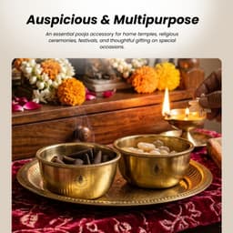 Brassify Pure Brass Pooja Bowl Set of 2 | Handcrafted Brass Bowls for Kapoor, Kumkum, Prasad & Dry Fruits