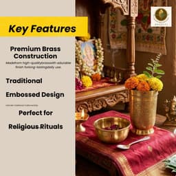 Brassify Handcrafted Pure Brass Glass & Bowl Set | Traditional Brass Drinking Glass with Multipurpose Brass Bowl