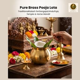 Brassify Pure Brass Kalash (Lota) for Pooja | Traditional Brass Pot for Mandir, Griha Pravesh, Havan & Daily Rituals