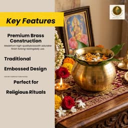 Brassify Pure Brass Kalash (Lota) for Pooja | Traditional Brass Pot for Mandir, Griha Pravesh, Havan & Daily Rituals