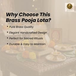 Brassify Pure Brass Kalash (Lota) for Pooja | Traditional Brass Pot for Mandir, Griha Pravesh, Havan & Daily Rituals