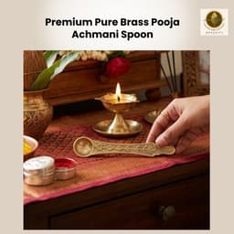 Brassify Pure Brass Pooja Spoon | Handcrafted Brass Ritual Spoon for Abhishek, Charanamrit, Havan & Temple Use