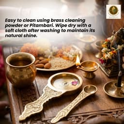 Brassify Pure Brass Kapoor Dani with Spoon Set | Handcrafted Camphor Burner for Pooja, Aarti, Havan & Temple Use