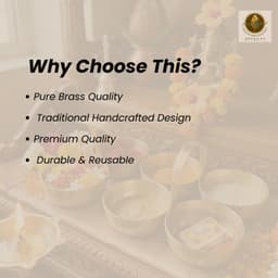 Brassify Pure Brass Katori Set | 6-Piece Brass Bowls with Handles | Traditional Pooja, Prasad & Serving Bowls