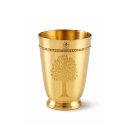 BRASSIFY Premium Brass Drinking Glass with Tree of Life Engraving | Elegant Brass Water Tumbler | Traditional Metal Glass for Home, Dining & Gifting