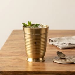 BRASSIFY Premium Brass Drinking Glass | Handcrafted Golden Finish Metal Tumbler for Water & Beverages