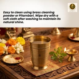 BRASSIFY Premium Brass Drinking Glass | Handcrafted Golden Finish Metal Tumbler for Water & Beverages