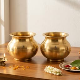 Brassify Pure Brass Decorative Kalash Set – Traditional Pooja Kalash for Home & Temple Décor