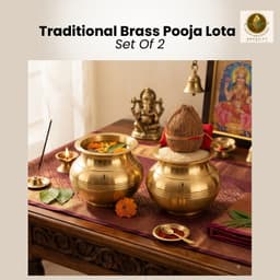 Brassify Pure Brass Decorative Kalash Set – Traditional Pooja Kalash for Home & Temple Décor
