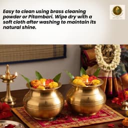 Brassify Pure Brass Decorative Kalash Set – Traditional Pooja Kalash for Home & Temple Décor