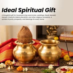 Brassify Pure Brass Decorative Kalash Set – Traditional Pooja Kalash for Home & Temple Décor