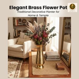 Brassifyl Handcrafted Brass Flower Vase | Embossed & Hammered Brass Decorative Vase for Home Décor