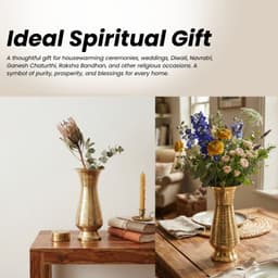 Brassifyl Handcrafted Brass Flower Vase | Embossed & Hammered Brass Decorative Vase for Home Décor