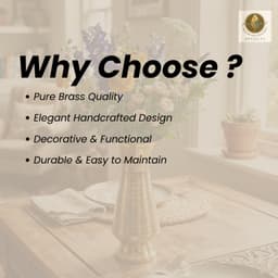 Brassifyl Handcrafted Brass Flower Vase | Embossed & Hammered Brass Decorative Vase for Home Décor