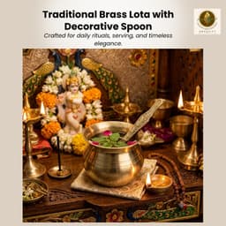 Website Listing Title  Brassifyl Handcrafted Brass Serving Bowl with Decorative Spoon | Traditional Brass Pooja & Dining Bowl