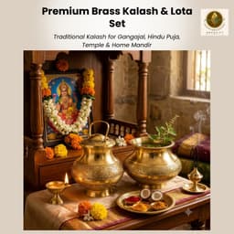 Brassifyl Handcrafted Brass Embossed Kalash Set | Traditional Indian Pooja Kalash for Home Décor & Festive Celebrations