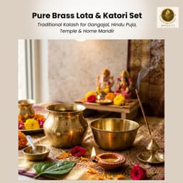 BRASSIFYL Brass Kalash & Pooja Urli Set – Traditional Brass Puja Décor for Home & Temple