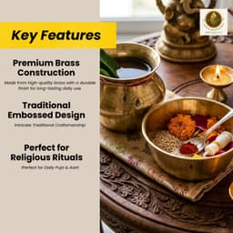 BRASSIFYL Brass Kalash & Pooja Urli Set – Traditional Brass Puja Décor for Home & Temple
