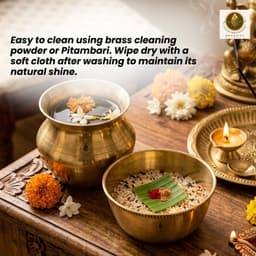 BRASSIFYL Brass Kalash & Pooja Urli Set – Traditional Brass Puja Décor for Home & Temple