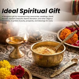 Brassifyl Pure Brass Pooja Bowl with Decorative Spoon | Traditional Kumkum & Haldi Bowl for Puja, Mandir & Festive Rituals