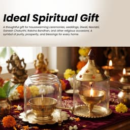 Brassifyl Premium Brass Dhoop & Incense Burner Set with Glass Covers | Traditional Brass Puja Décor