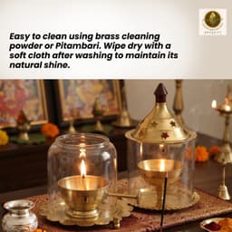 Brassifyl Premium Brass Dhoop & Incense Burner Set with Glass Covers | Traditional Brass Puja Décor