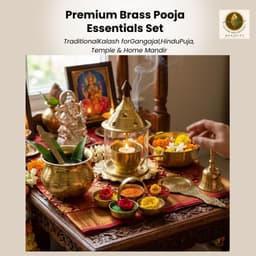 BRASSIFYL Premium Brass Pooja Set | Handcrafted Brass Diya, Incense Holder, Kalash & Puja Accessories | Traditional Indian Home Temple Décor