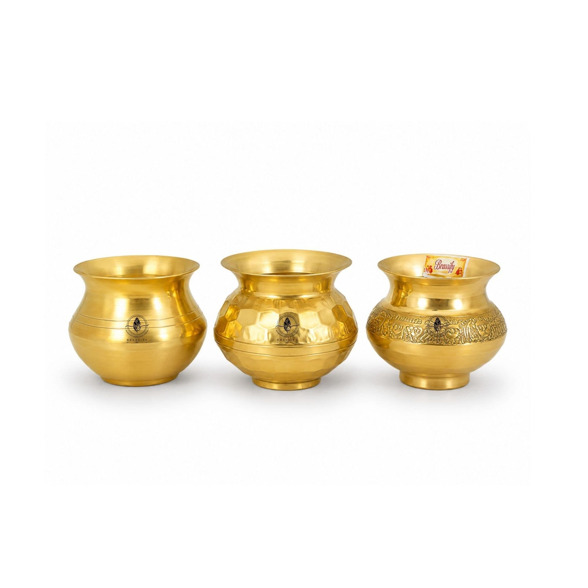BRASSIFYL Handcrafted Brass Kalash Set | Traditional Decorative Pooja Kalash for Home & Festive Décor