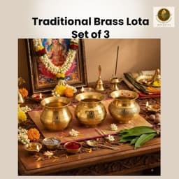 BRASSIFYL Handcrafted Brass Kalash Set | Traditional Decorative Pooja Kalash for Home & Festive Décor