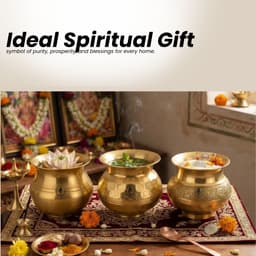 BRASSIFYL Handcrafted Brass Kalash Set | Traditional Decorative Pooja Kalash for Home & Festive Décor