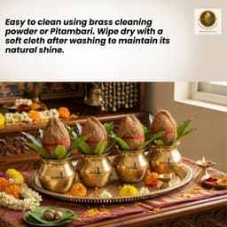 BRASSIFYL Pure Brass Decorative Kalash Set – Traditional Indian Brass Pot for Pooja & Home Décor
