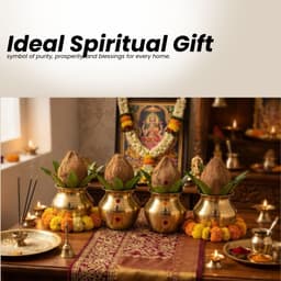 BRASSIFYL Pure Brass Decorative Kalash Set – Traditional Indian Brass Pot for Pooja & Home Décor