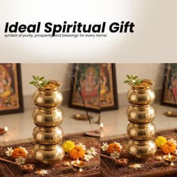 BRASSIFYL Multi-Tier Brass Mandir Kalash | Handcrafted Brass Kalash for Puja, Temple & Festive Décor