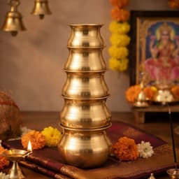 BRASSIFYL Handcrafted Brass Mandir Kalash | Traditional Brass Kalash for Pooja, Temple & Festive Décor