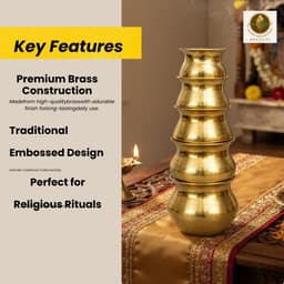 BRASSIFYL Handcrafted Brass Mandir Kalash | Traditional Brass Kalash for Pooja, Temple & Festive Décor