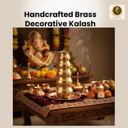 BRASSIFYL Handcrafted Brass Mandir Kalash | Traditional Brass Kalash for Pooja, Temple & Festive Décor